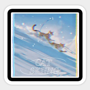 Cat Skiing Sticker